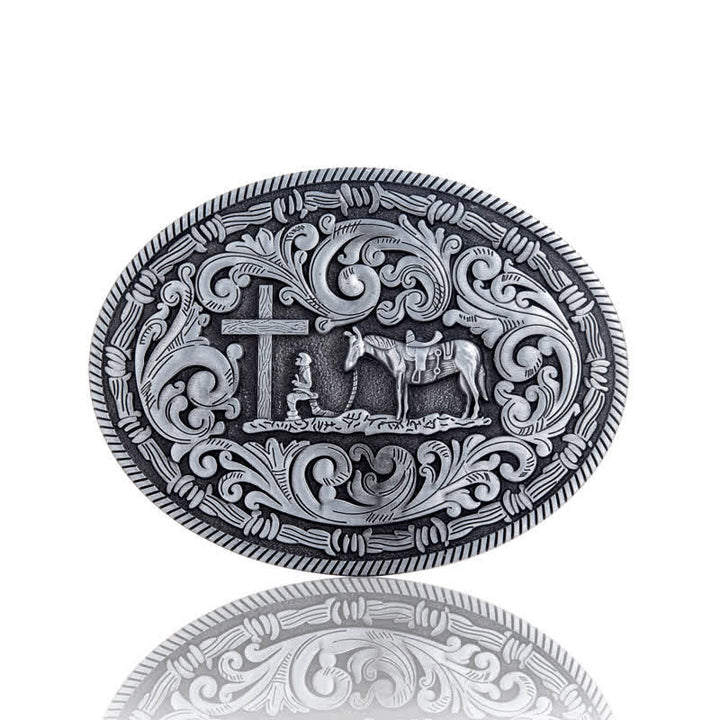 DIY Gebets Cowboy oval Schnallengürtel für Herren
