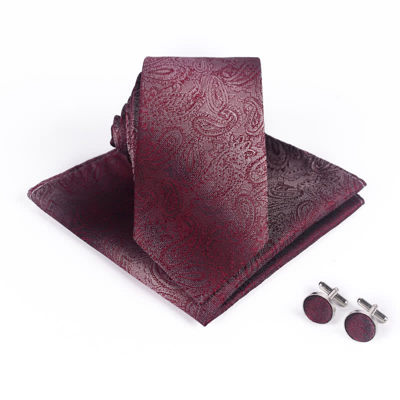 3-teiliges Paisley-Krawatten-Set mit Farbverlauf für Herren 