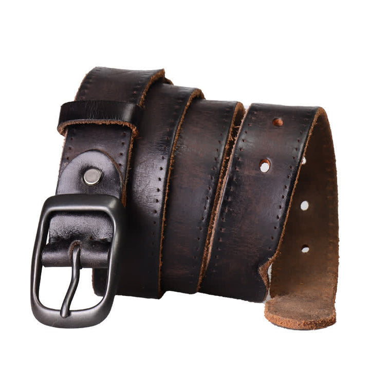 Herren-Ledergürtel im Western-Distressed-Stil - Schwarz - 44 - image 9