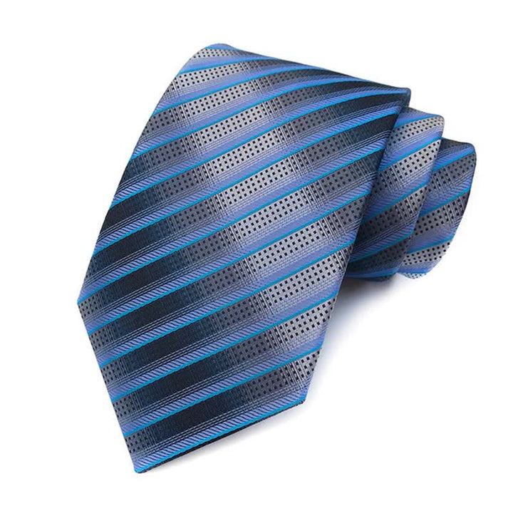 3er-Pack Moderne Herren-Krawatten in Blau &amp; Grau mit Streifenmuster