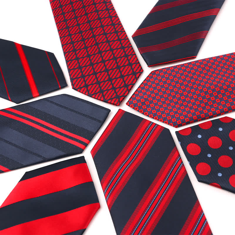 Herrenkrawatte Energetic Red Black Series Gestreift