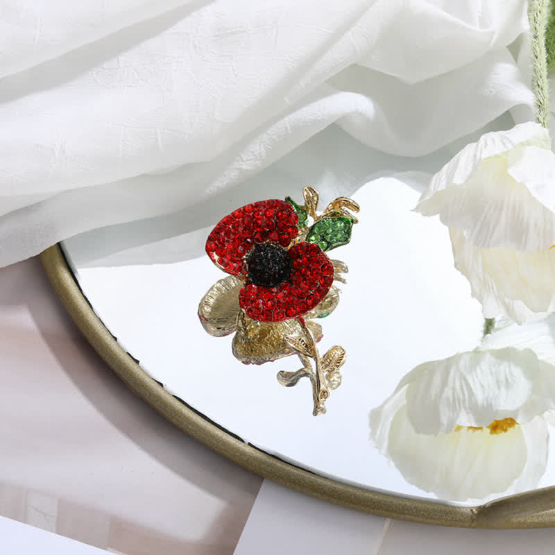 Frauen Lebendige Mohn Saflor Brosche