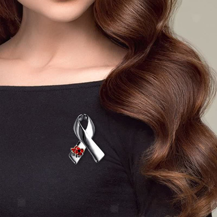 Unisex Krankheit Bewusstsein Schleife Mohn Brosche