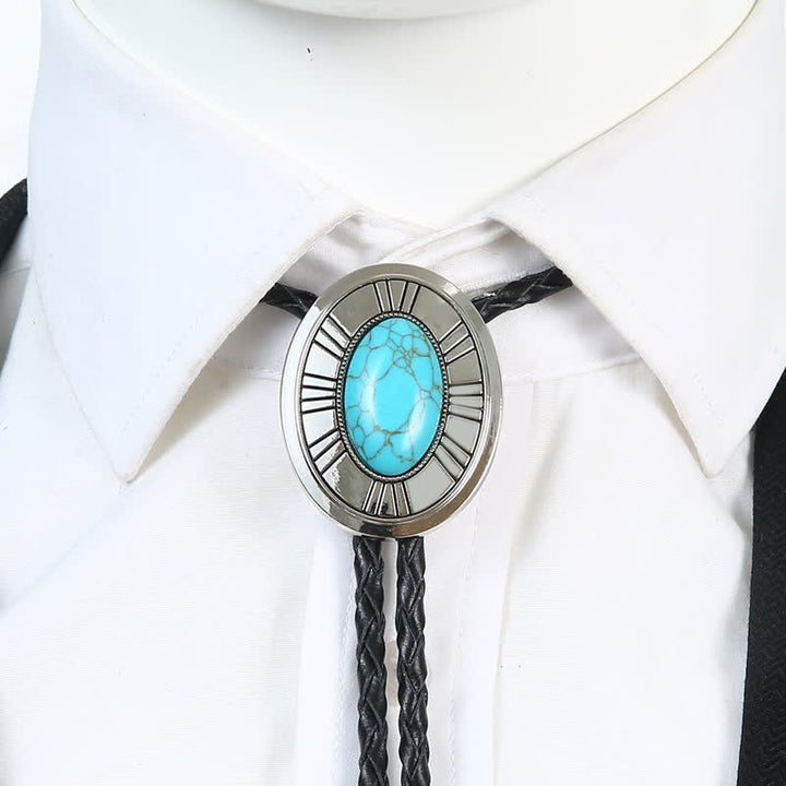 Ovaler Bolotie mit Achatstein-Medaillon