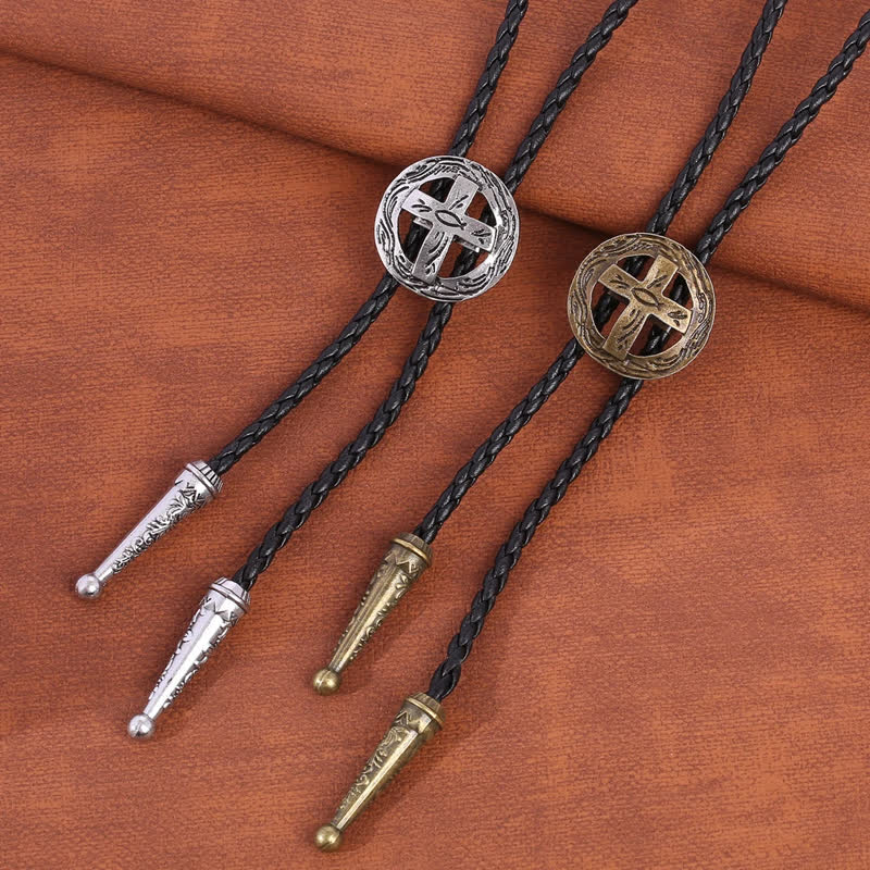 Retro-Hemd-Accessoires Kreis-Kreuz-Bolokrawatte