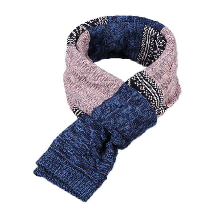 Herren Argyle Gestrickter Color Block Schal