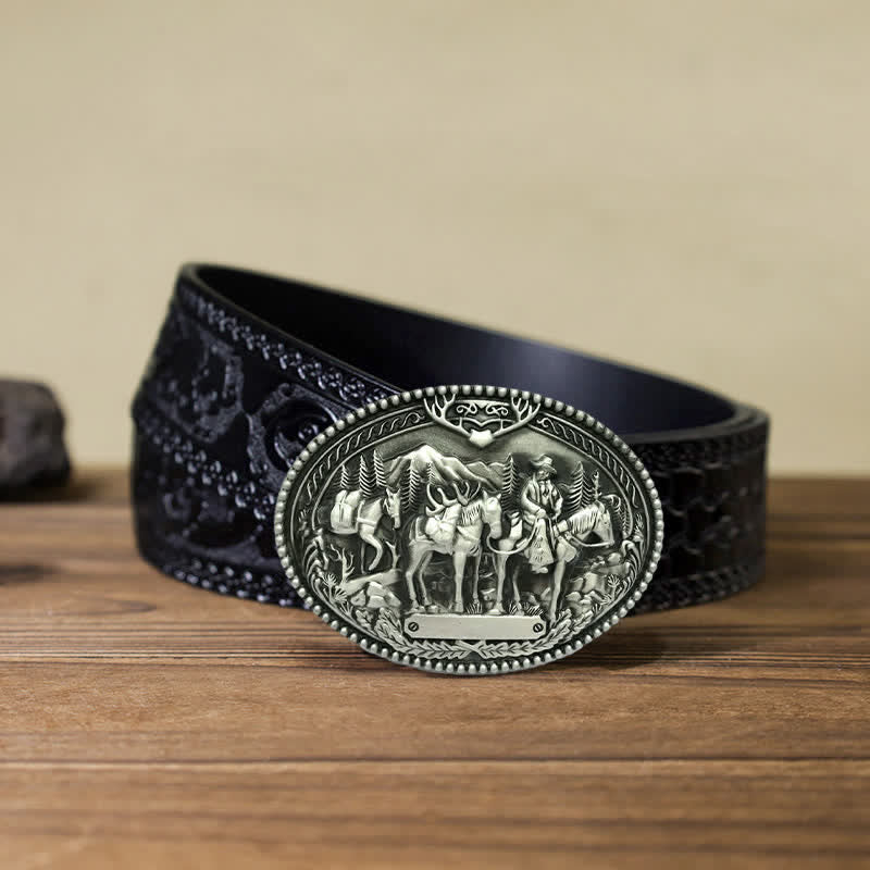 Herren DIY Cowboy Ritter Führt Pferd Schnalle Ledergürtel