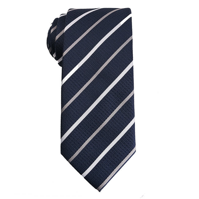 Elegante gestreifte Krawattenserie für Männer - Mitternachtsblau - image 7