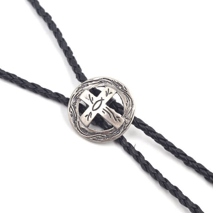 Retro-Hemd-Accessoires Kreis-Kreuz-Bolokrawatte