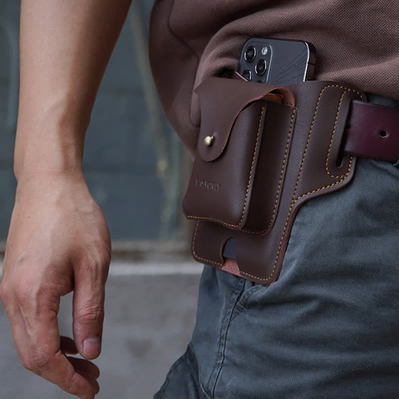 Leder-Gürteltasche mit Handyfach