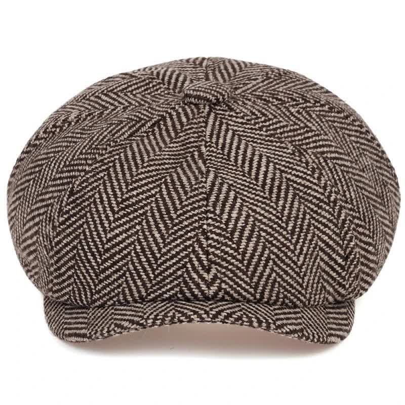 Peaky Hat Fischgrätenmuster Achteckige Baskenmütze - image 2