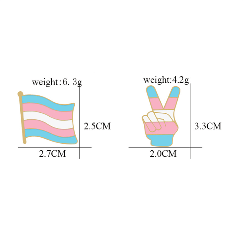6Stk. Pride Day Pink & Blue Rainbow Flag Brosche