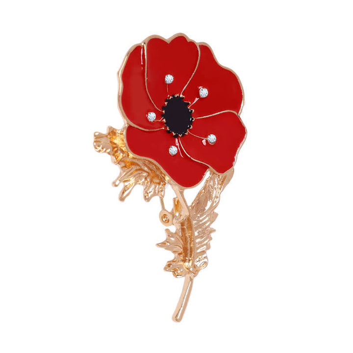 Vintage-Ölgemälde-Mohnblumen-Brosche für Frauen