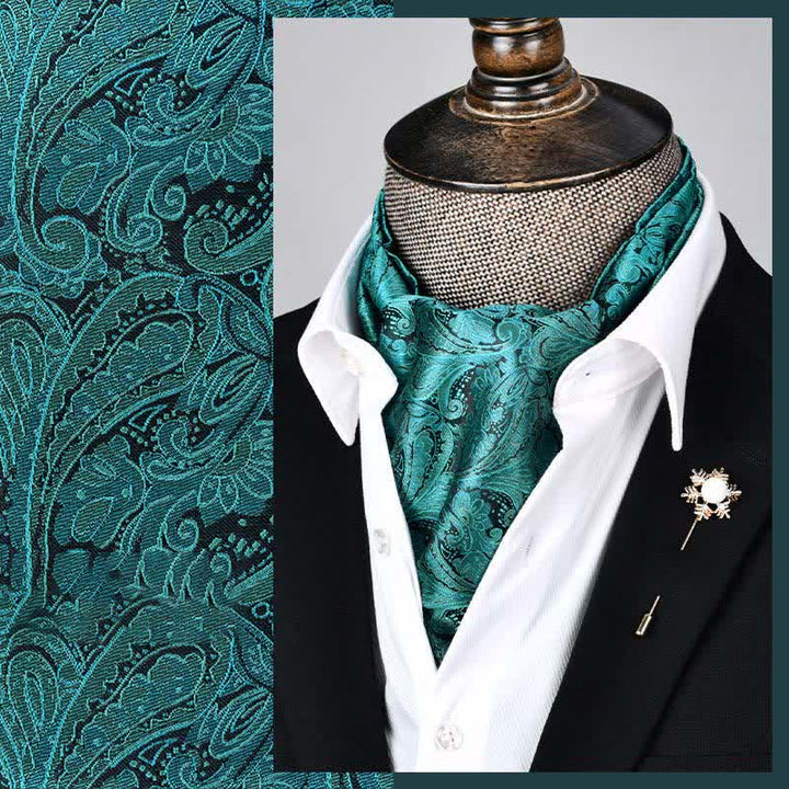 Hellseeblau Moderne Pracht Florale Ascot Paisley Krawatte