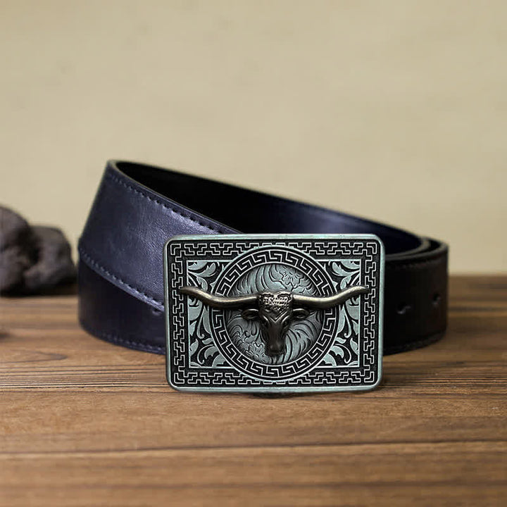 Herren DIY Western Schnalle Ledergürtel