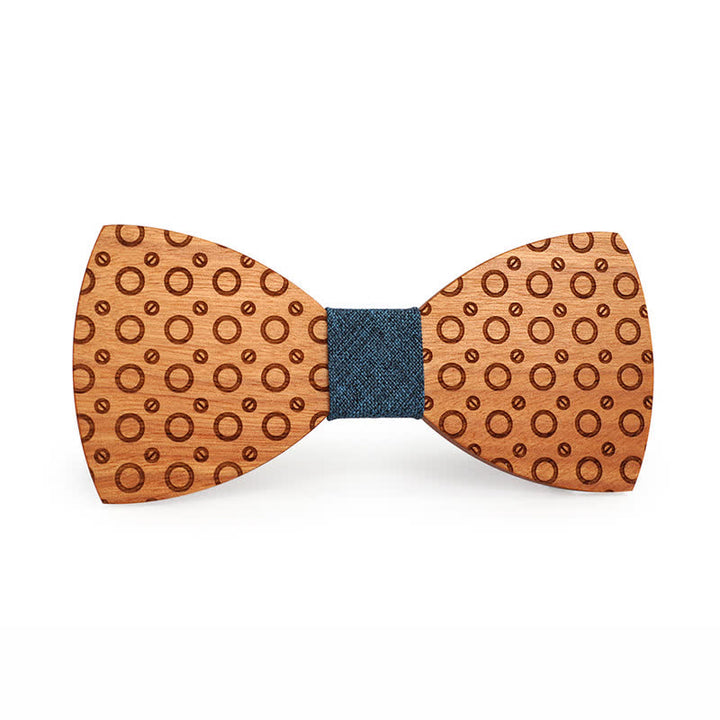 Herren Fliege aus Holz mit Polka-Dots