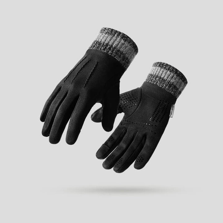 Unisex-Wildleder-Fleece-rutschfeste-Finger-Flip-Handschuhe