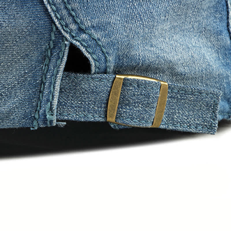 Einfache Jeans-Denim-Casquette-Baskenmütze - image 8