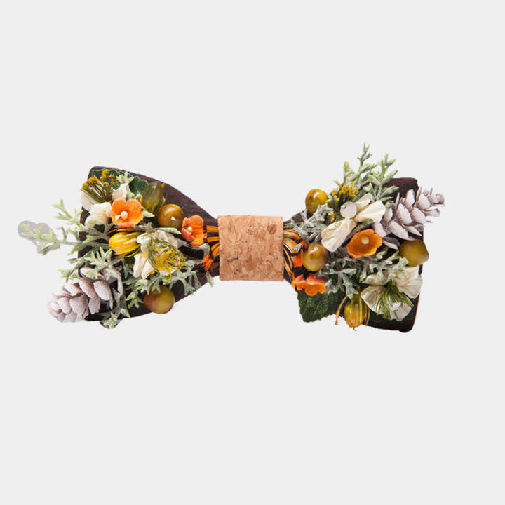 Vintage Waldblumenstrauß Holzfliege für Herren