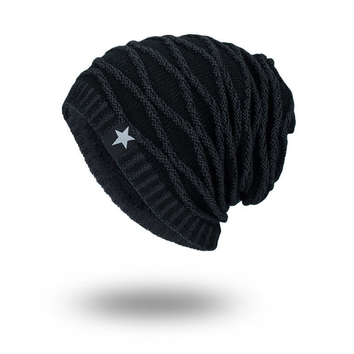 Fleece-gefütterte Fünf-Sterne-Mütze