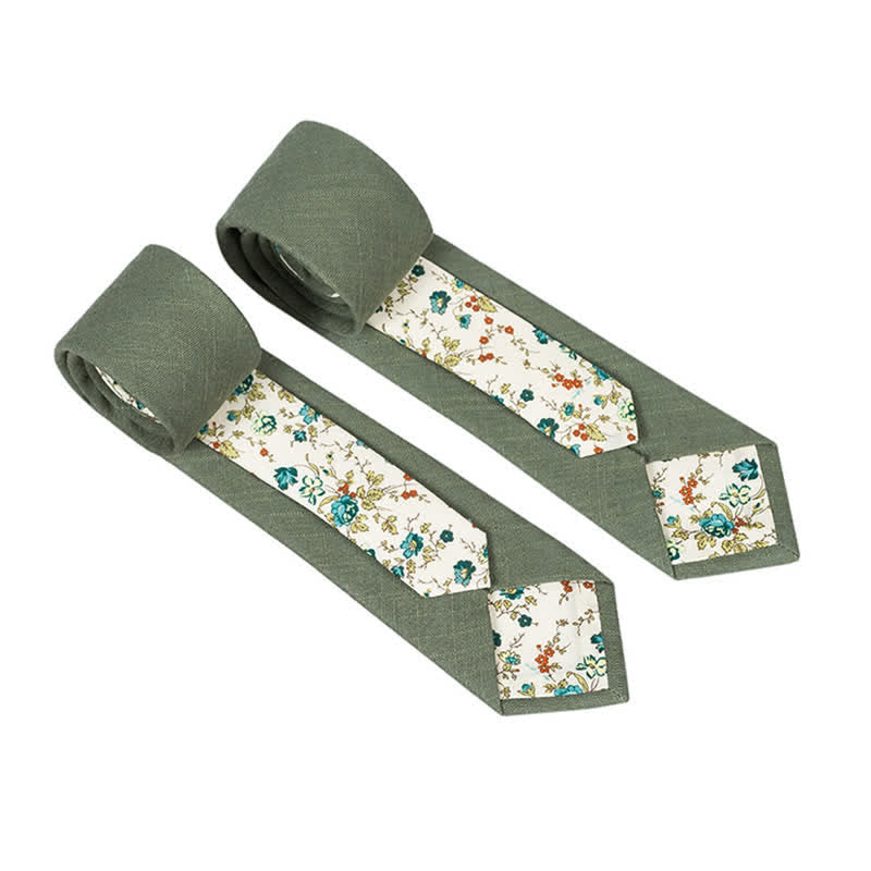 Herren Neuartiger Karo-Blumen-Patchwork-Krawatte - DunklesMeergrün - image 20