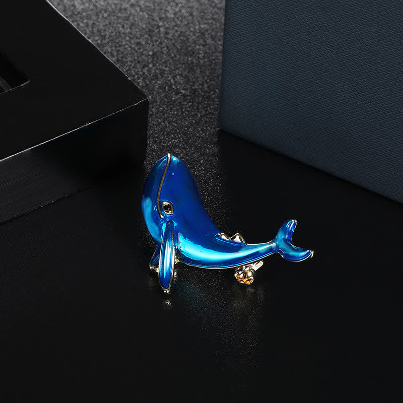 Blaue-Wal-Brosche für Frauen