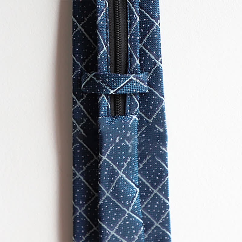 Elegante Herren-Reißverschlusskrawatte mit Paisley- und Streifenmuster - image 3