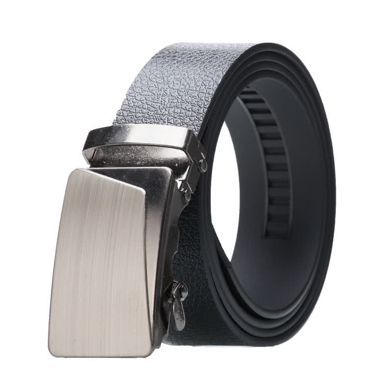 Herren Business Automatik Schnalle Schwarzer Ledergürtel - Stil Nr. 10 - Silber - 42 - image 19