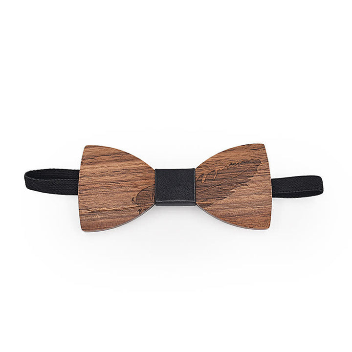 2 Stk. Herren Federgravur Holzkrawatten Set