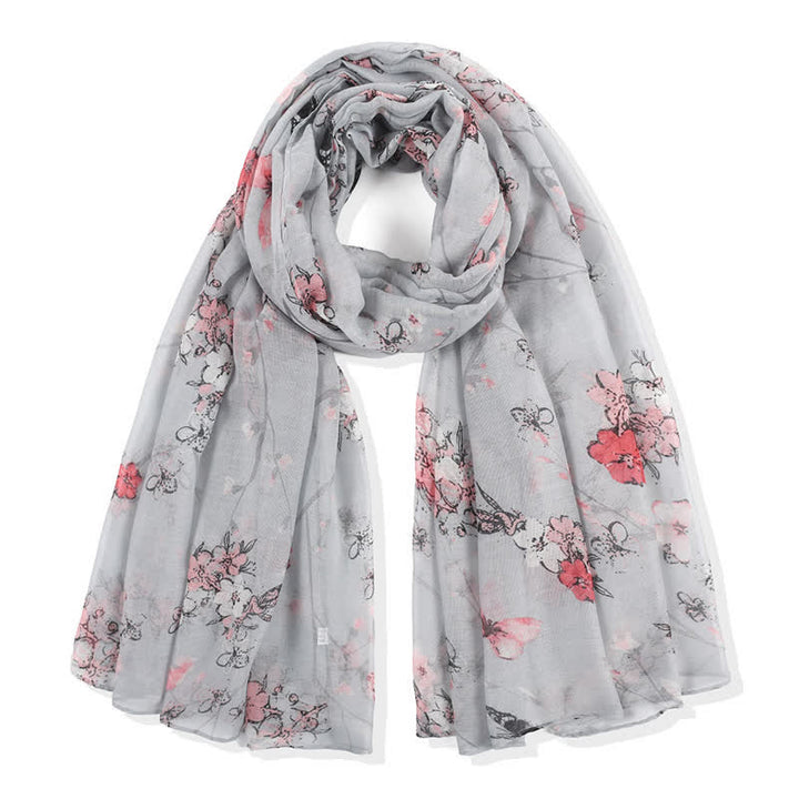 Eleganter, lebhafter Damen-Wickelschal mit Blumenmuster