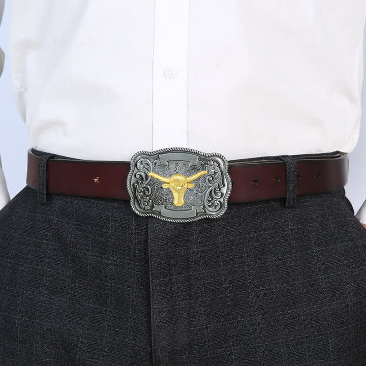 Herren DIY Ledergürtel mit goldener Tierschnalle