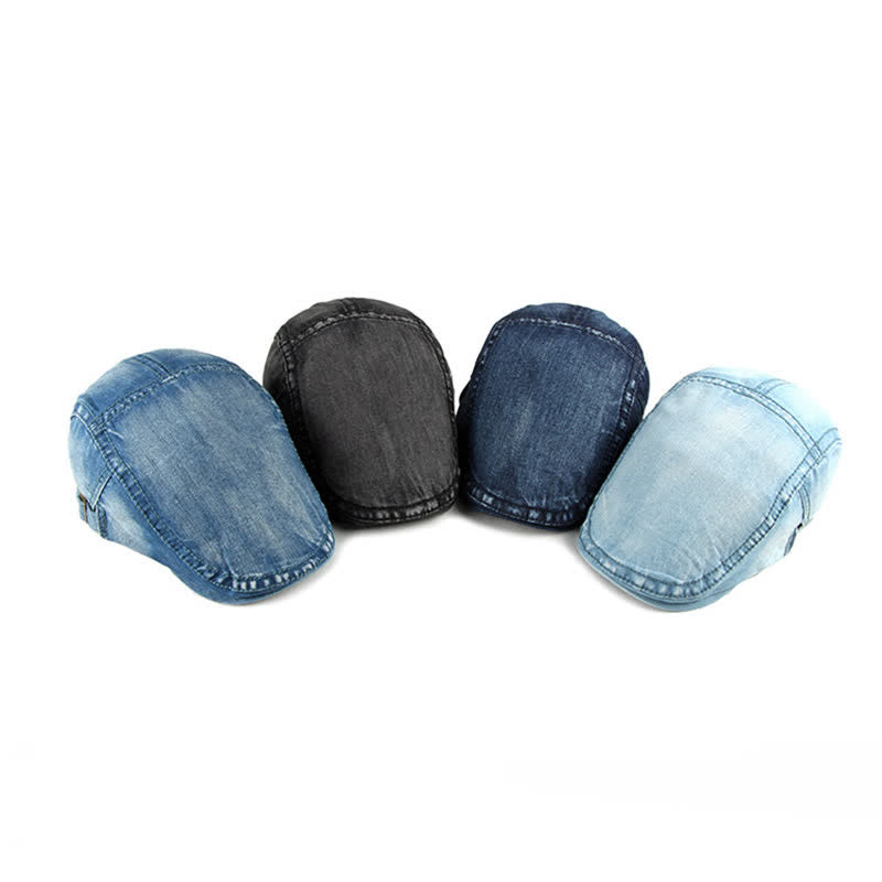 Einfache Jeans-Denim-Casquette-Baskenmütze - image 1