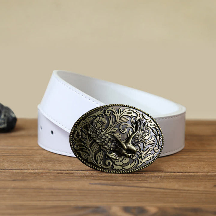 Herren DIY Tier Fliegende Adler Schnalle Ledergürtel
