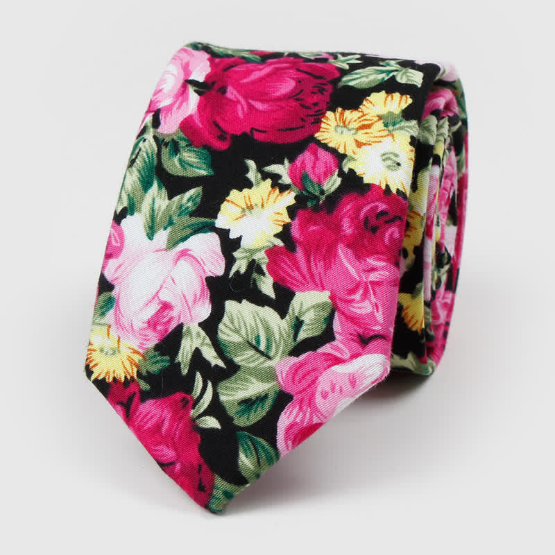 Herren Blumenkrawatte aus Baumwolle