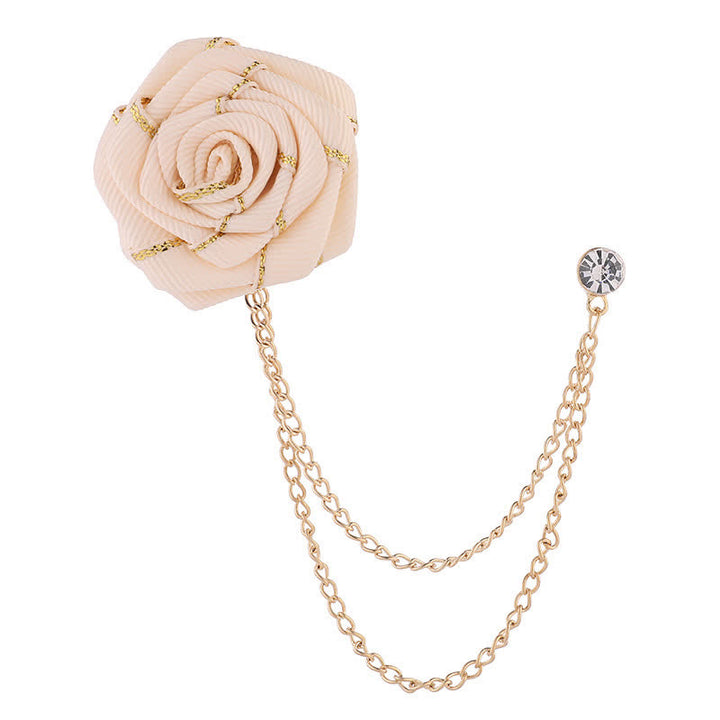 Charmante florale Rosenketten-Brosche für Männer