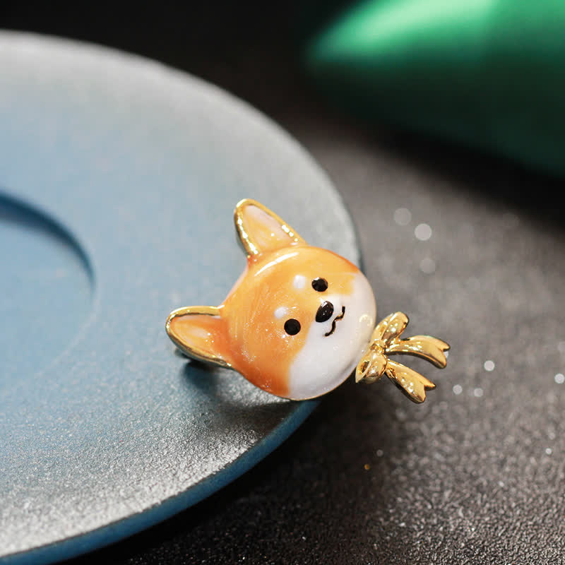 Unisex Süße Shiba Inu Hund Brosche aus Emaille
