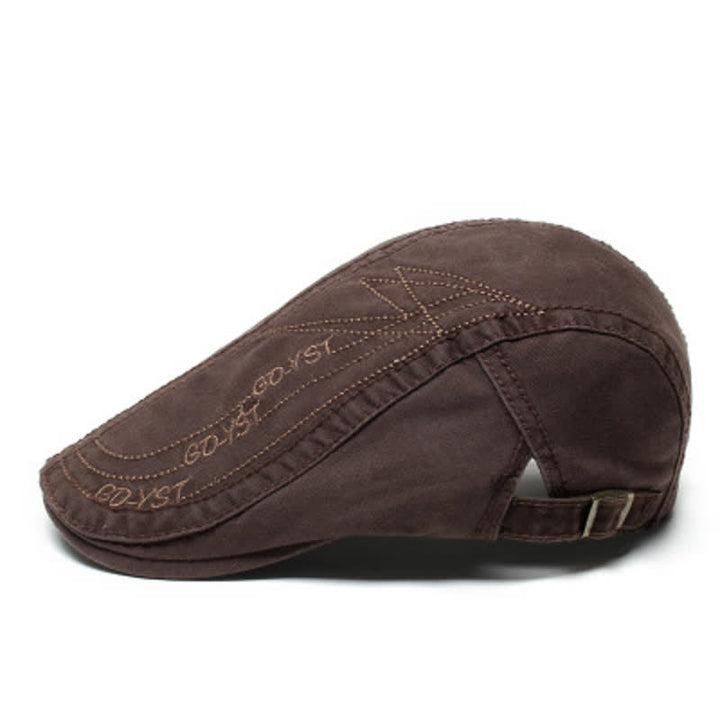 Alphabet Einfarbige Gewaschene Denim-Beret-Mütze - Kaffee - Verstellbar (ca. 21 5/8"-23 5/8") - image 5