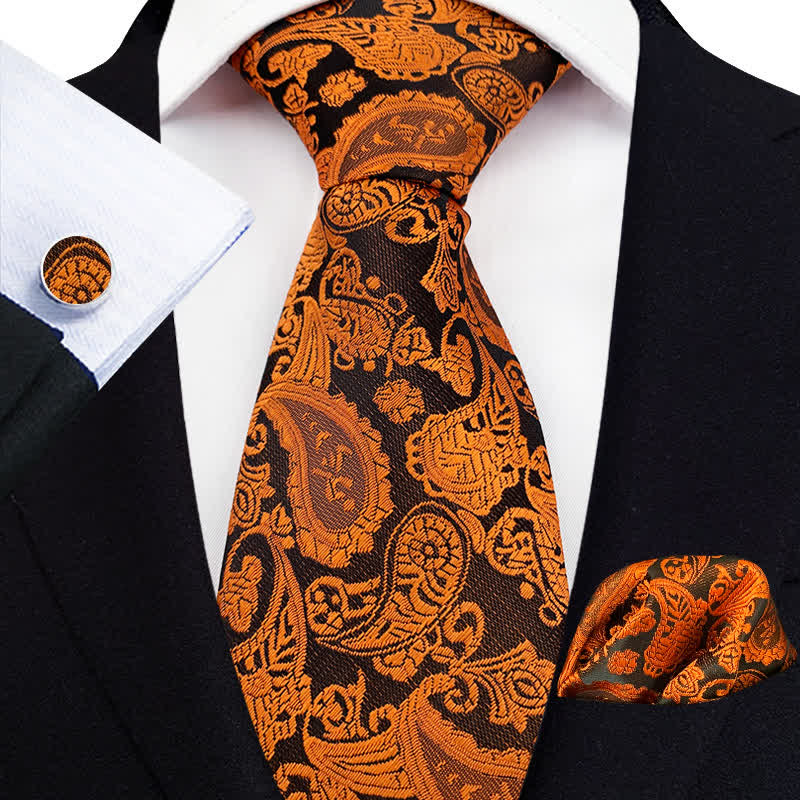 3-tlg. Set mit exotischer Paisley-Krawatte für Herren
