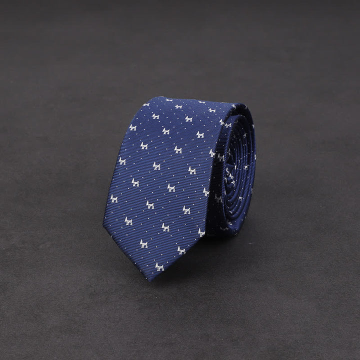 Herren Abendkrawatte Navy mit Welpenmotiv