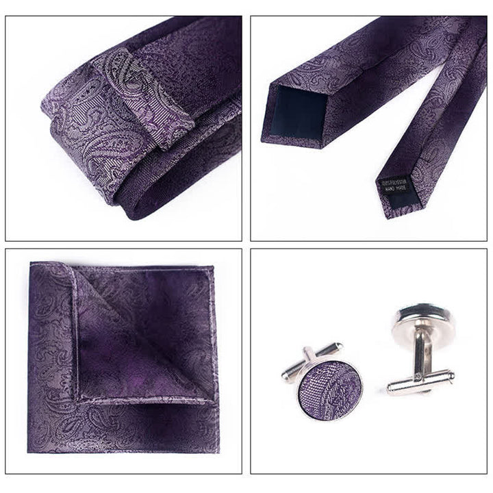 3-teiliges Paisley-Krawatten-Set mit Farbverlauf für Herren 