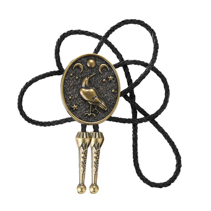 Einfache Sterne Mond Trendiger Vogel Bolo Tie