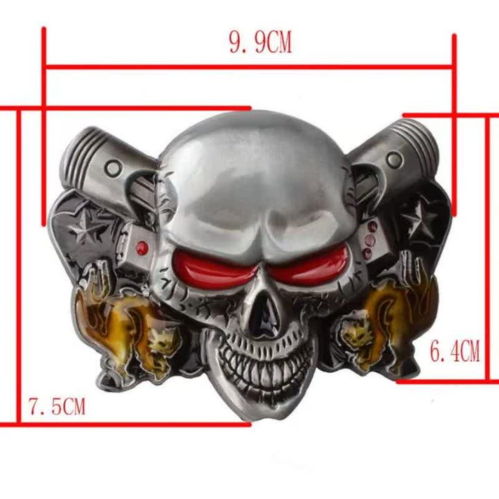 Herren Punk Biker Skull Demon Clown Ledergürtel