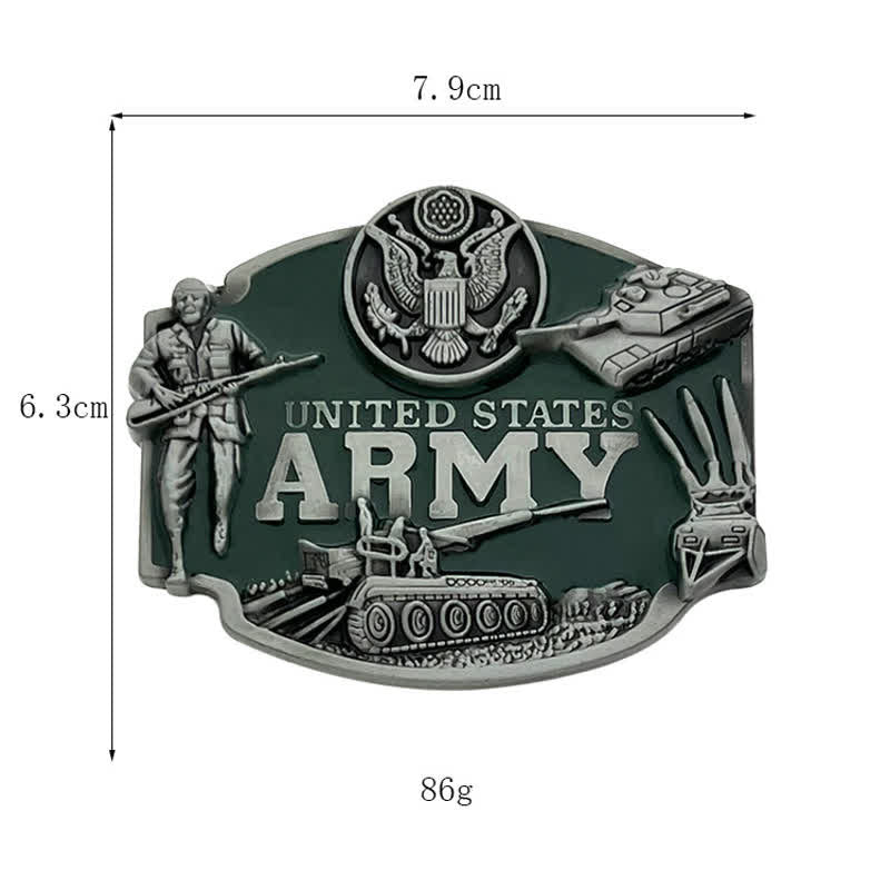 DIY-Herrenledergürtel mit Panzer-Schnalle der United States Army