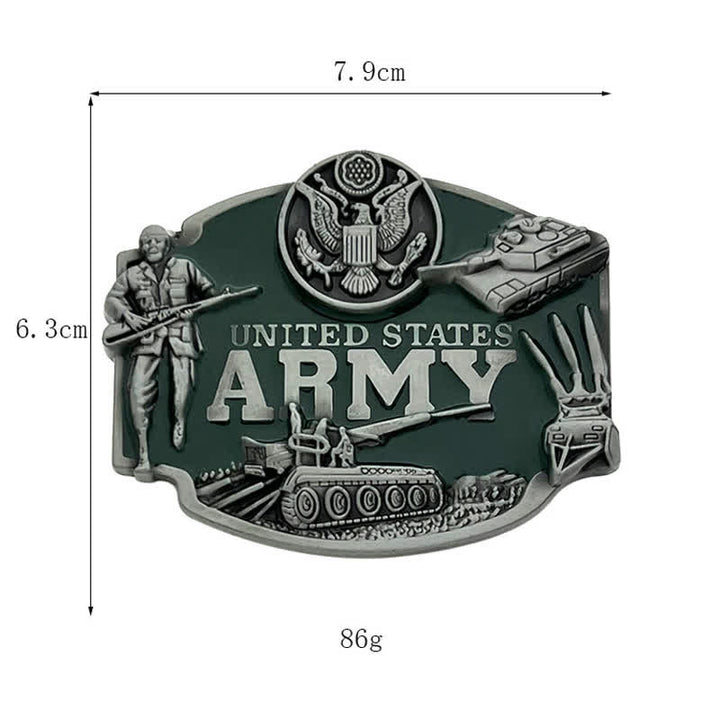 DIY-Herrenledergürtel mit Panzer-Schnalle der United States Army