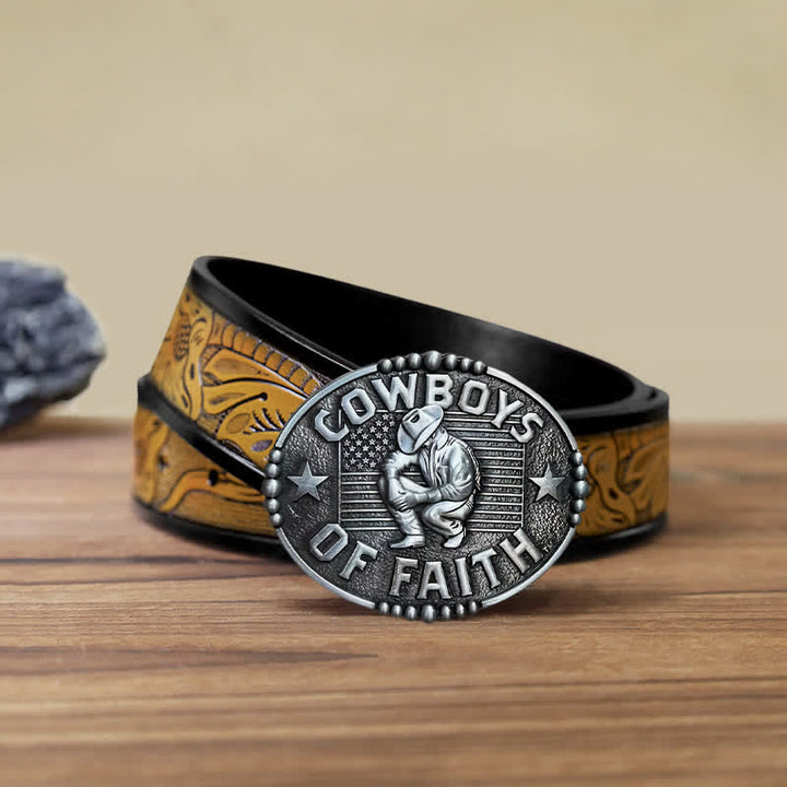 Herren DIY Cowboys Of Faith Schnalle Ledergürtel