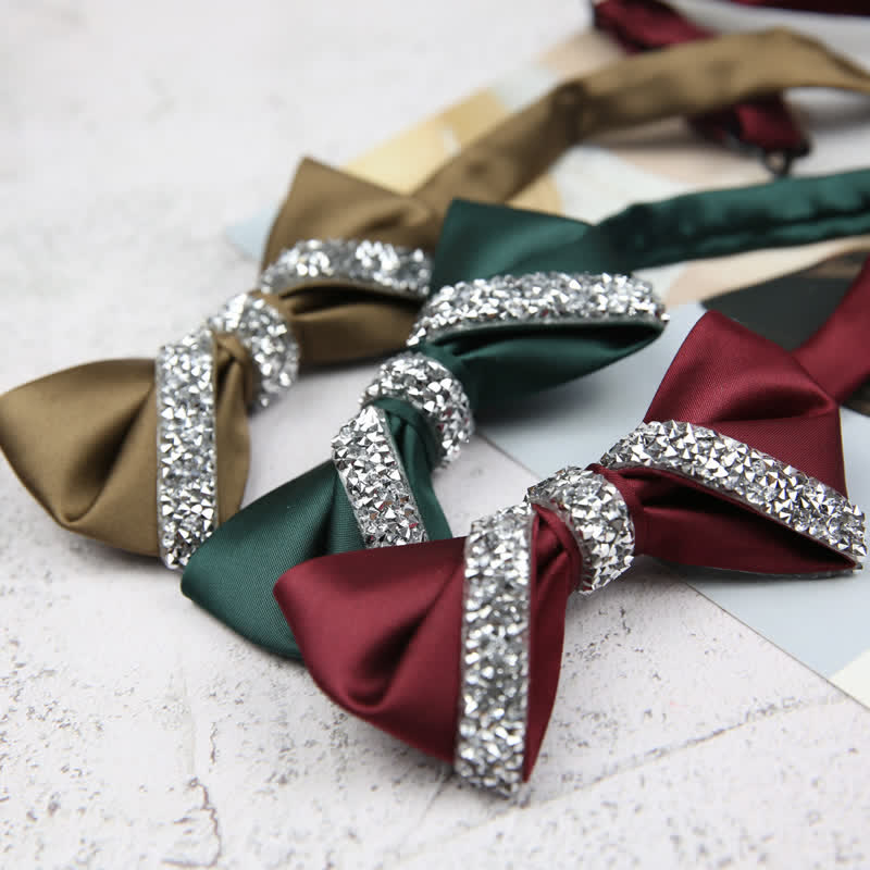 Glitzernde Herren-Fliege mit Strasssteinen für Hochzeiten
