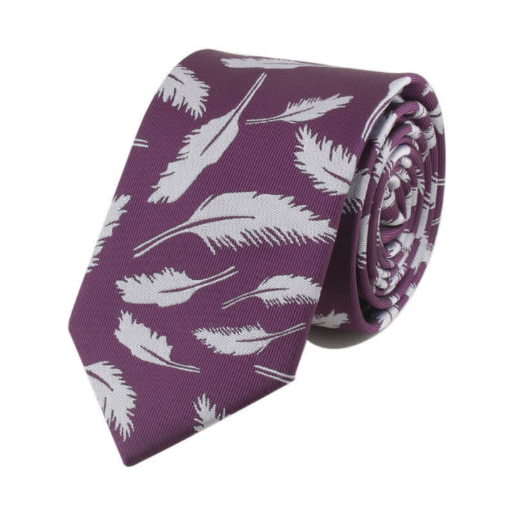 Herren Krawatte mit Federdruck Jacquard - Lila - image 1