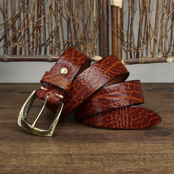 Herren-Retro-Ledergürtel mit Yak-Haut-Muster