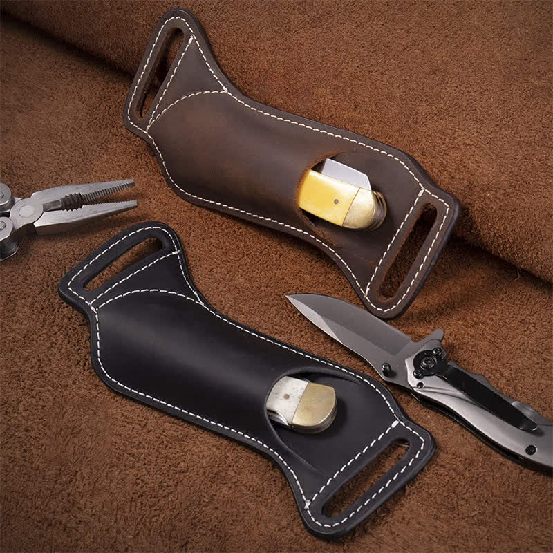 Bogentaschenmesser-Träger Lederscheide Gürteltasche