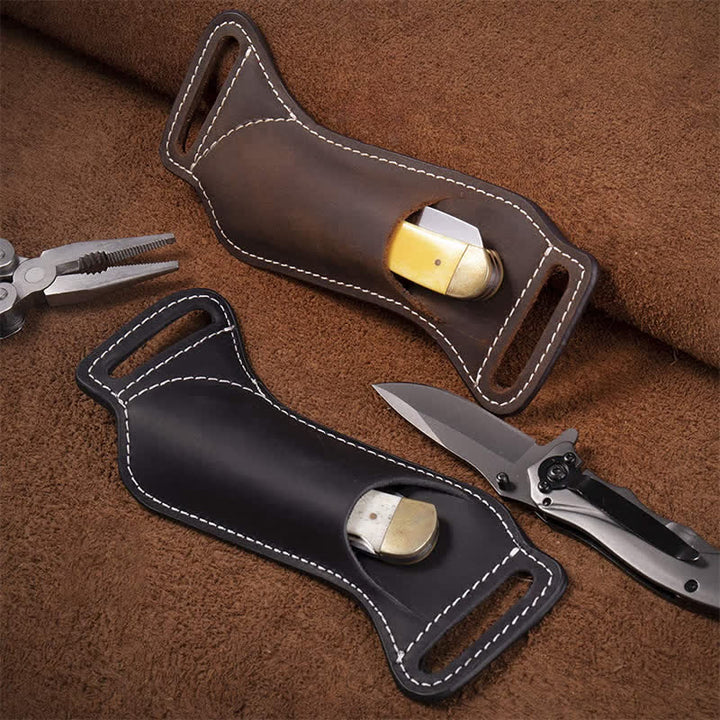 Bogentaschenmesser-Träger Lederscheide Gürteltasche